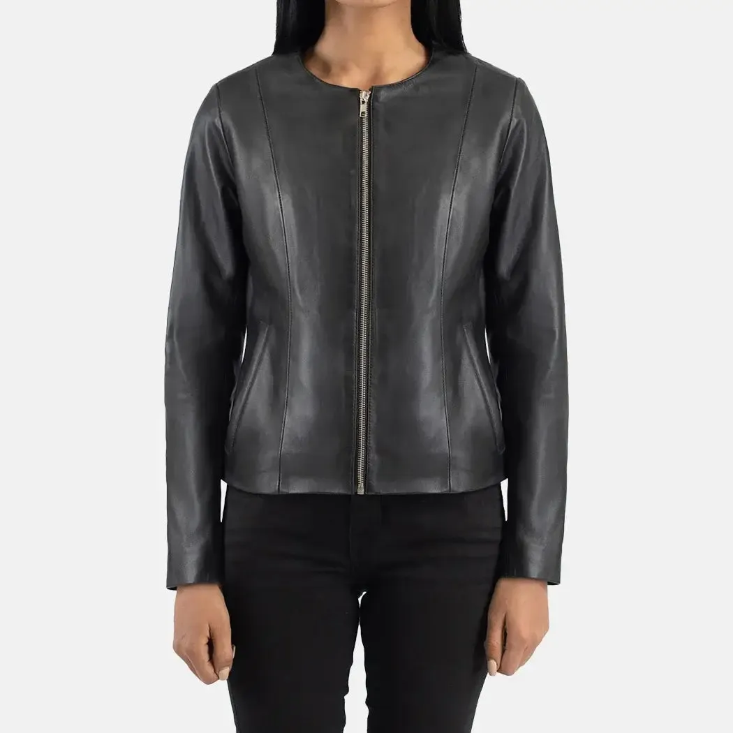 Elixir Collarless Leather Jacket