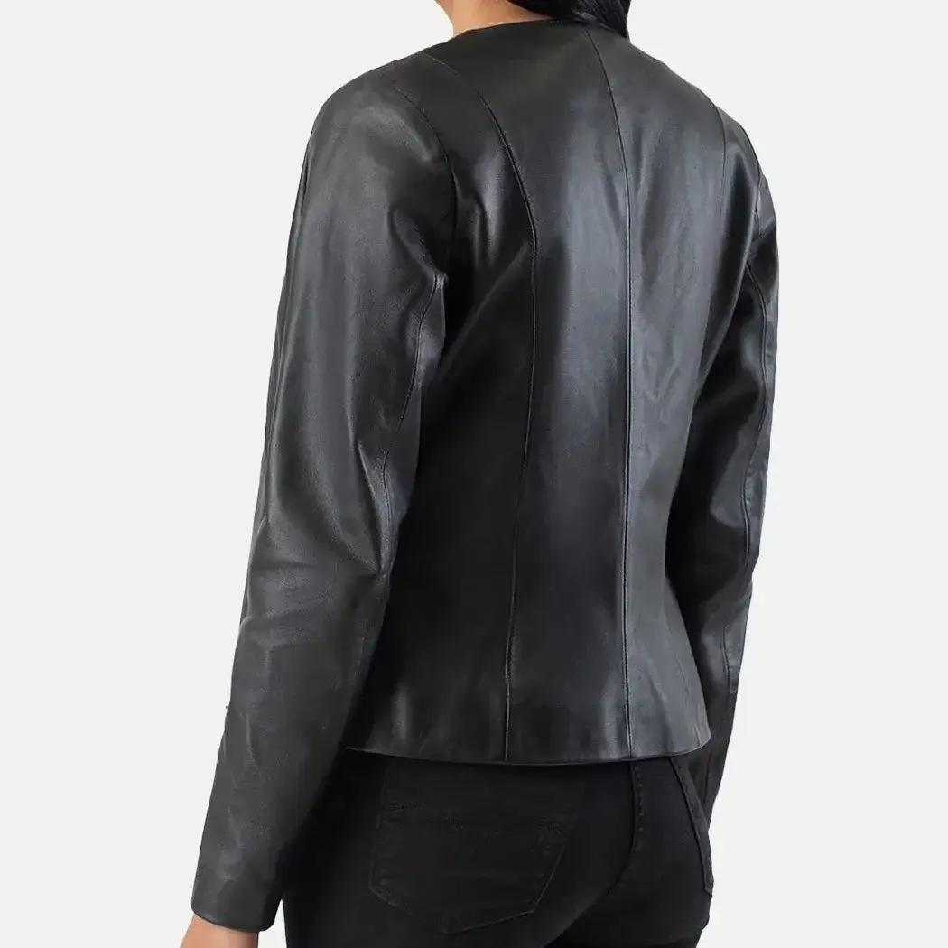 Elixir Collarless Leather Jacket