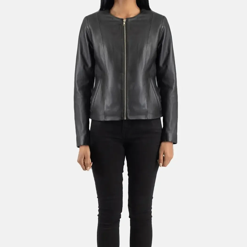 Elixir Collarless Leather Jacket