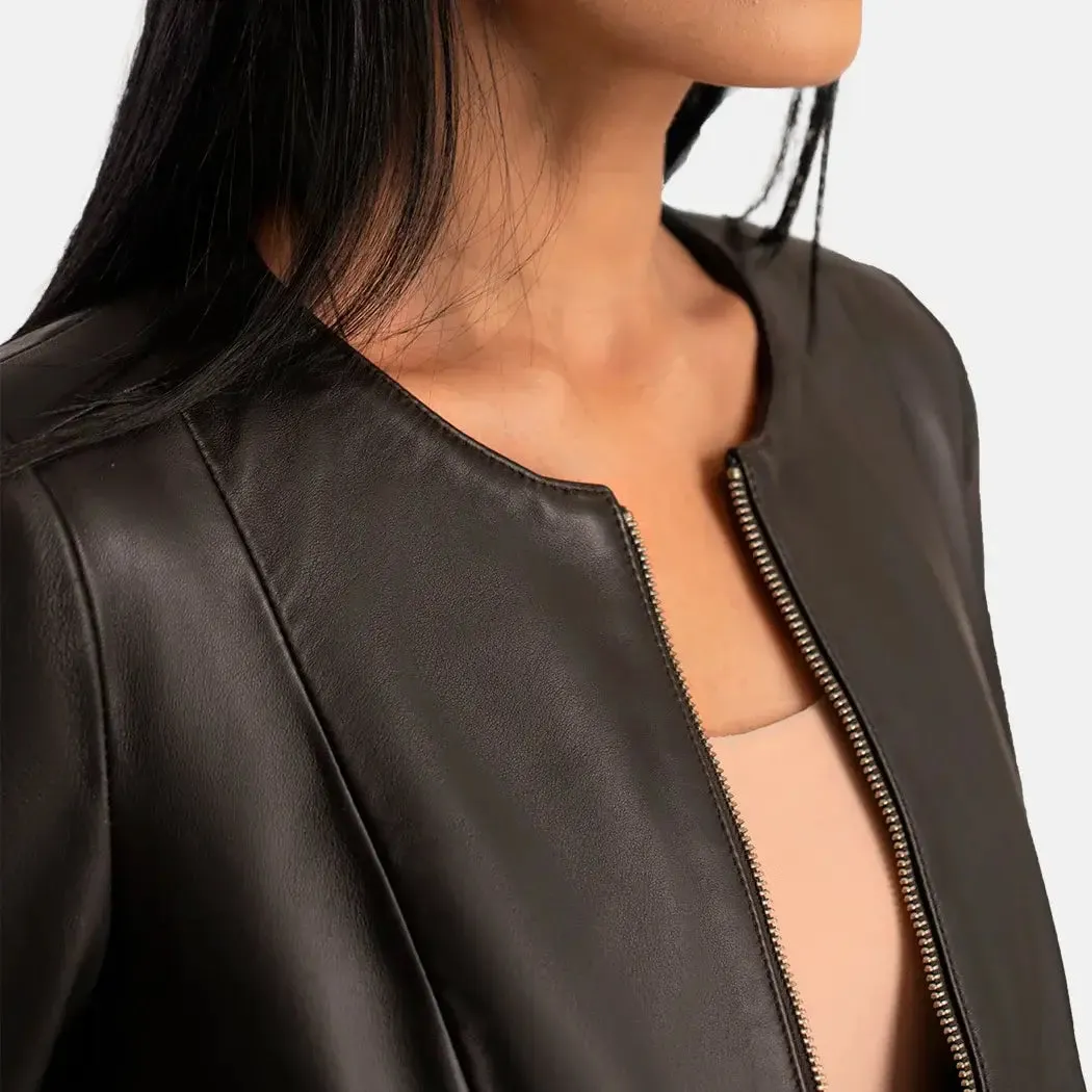 Elixir Collarless Leather Jacket