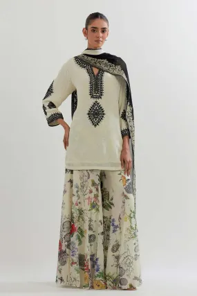 Embroidered Sharara Set with Dupatta