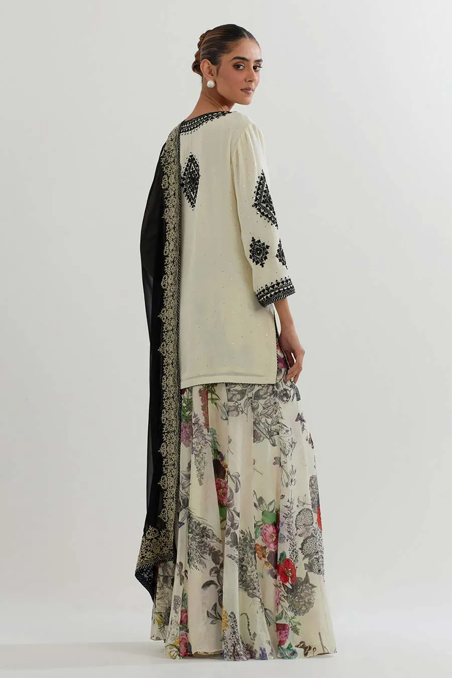 Embroidered Sharara Set with Dupatta