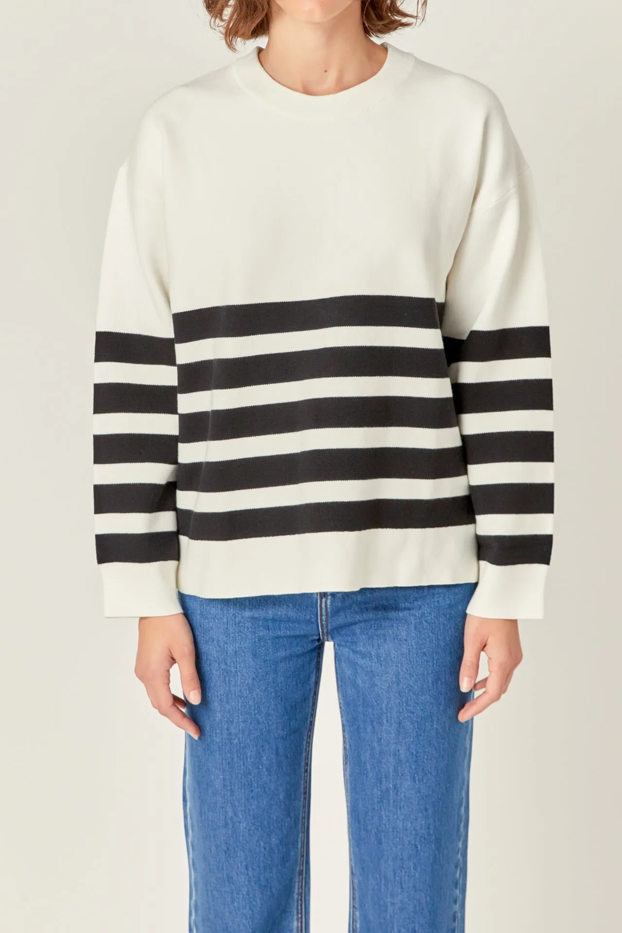 English Factory - Stripe Round Neck Sweater