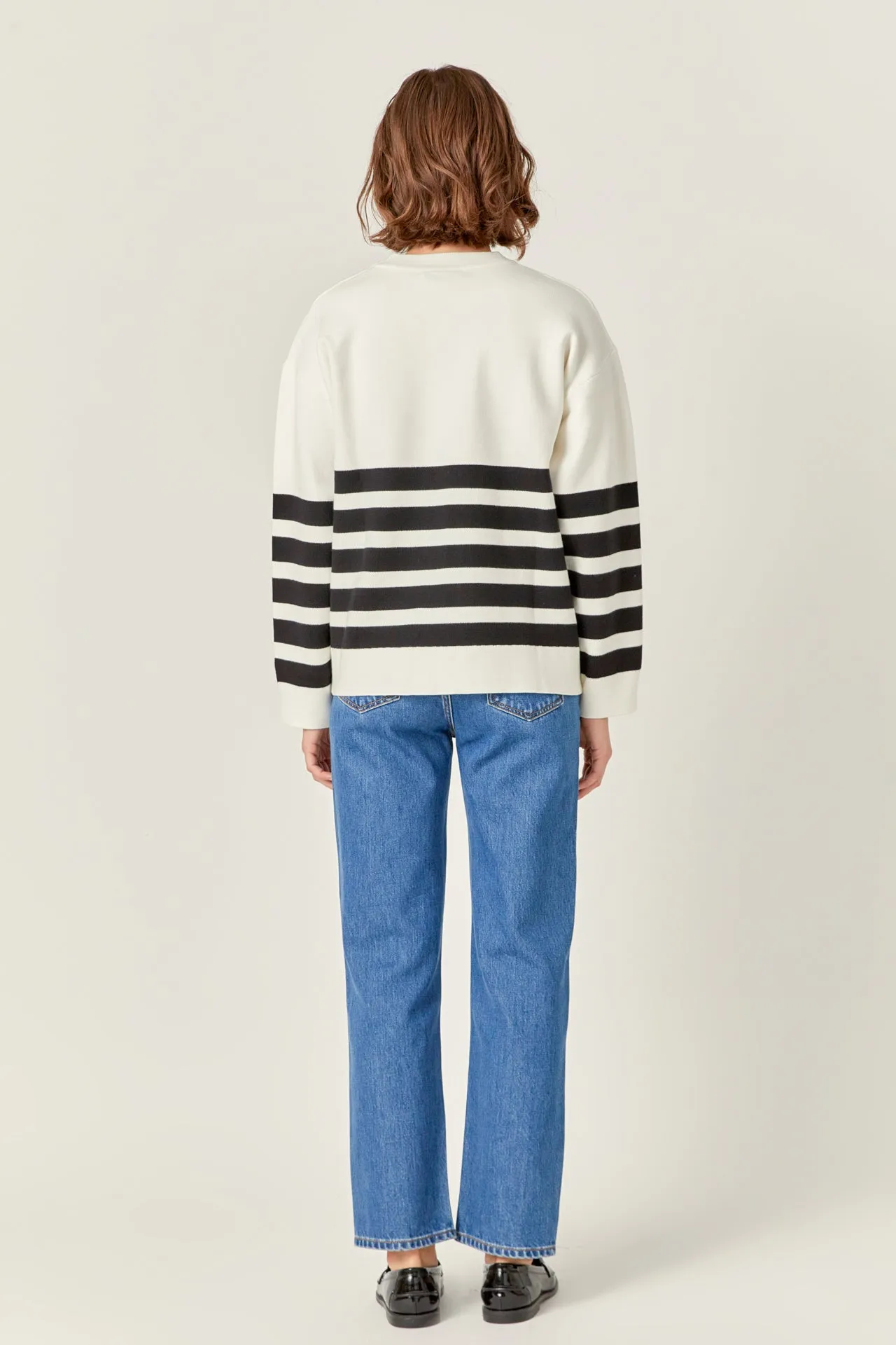 English Factory - Stripe Round Neck Sweater