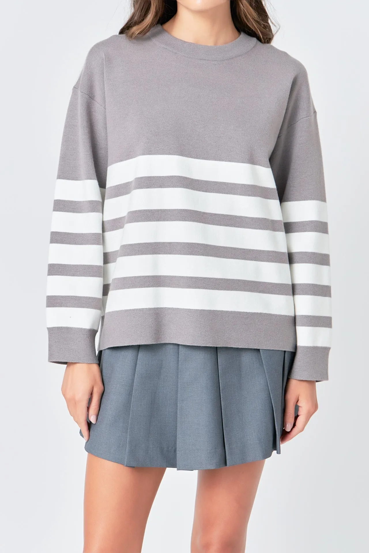 English Factory - Stripe Round Neck Sweater