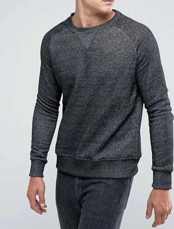 Enricho Crew Neck Sweatshirt in Black