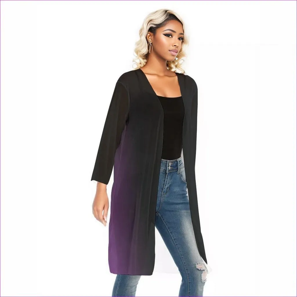 Fade Womens V-neck Mesh Cardigan