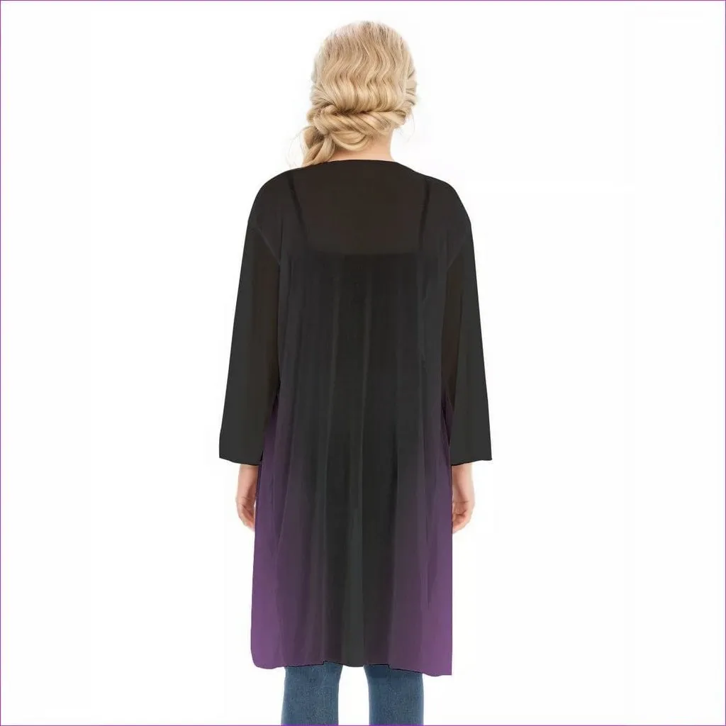 Fade Womens V-neck Mesh Cardigan