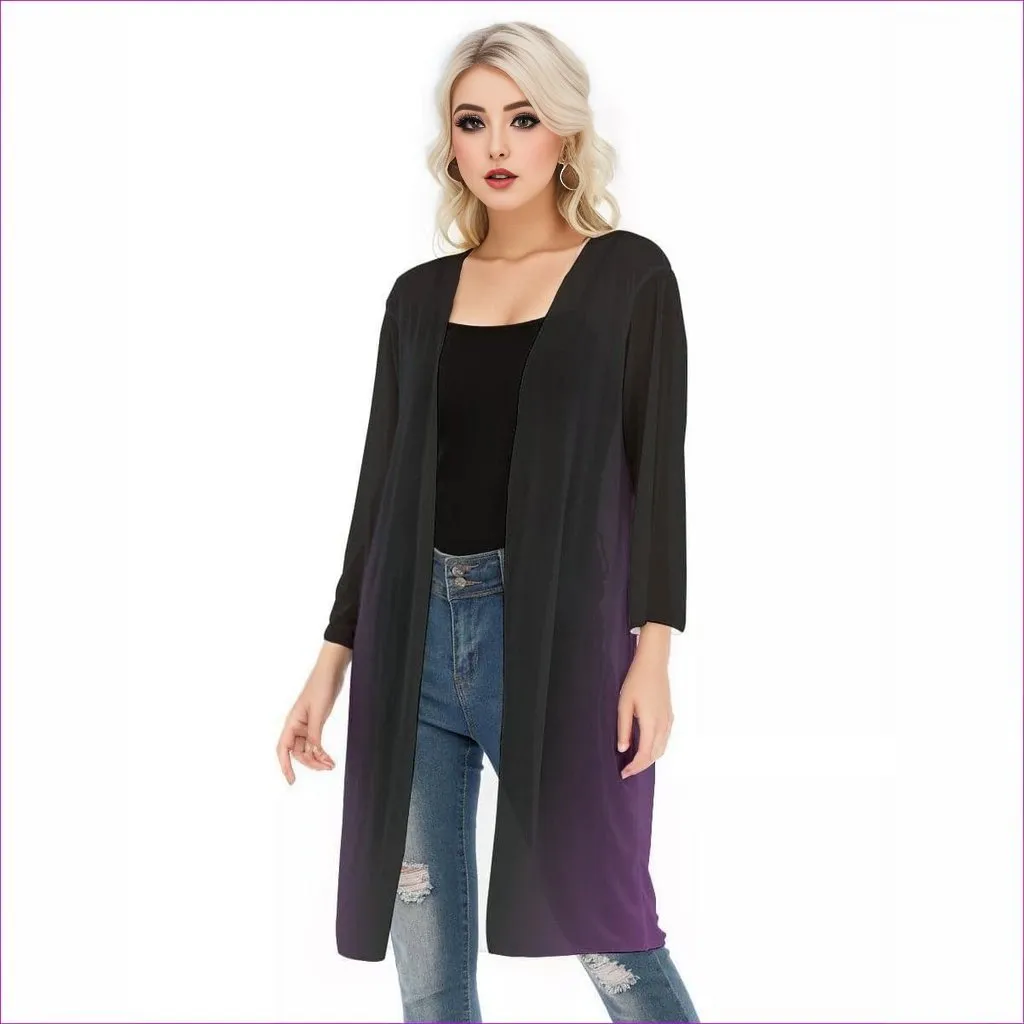 Fade Womens V-neck Mesh Cardigan