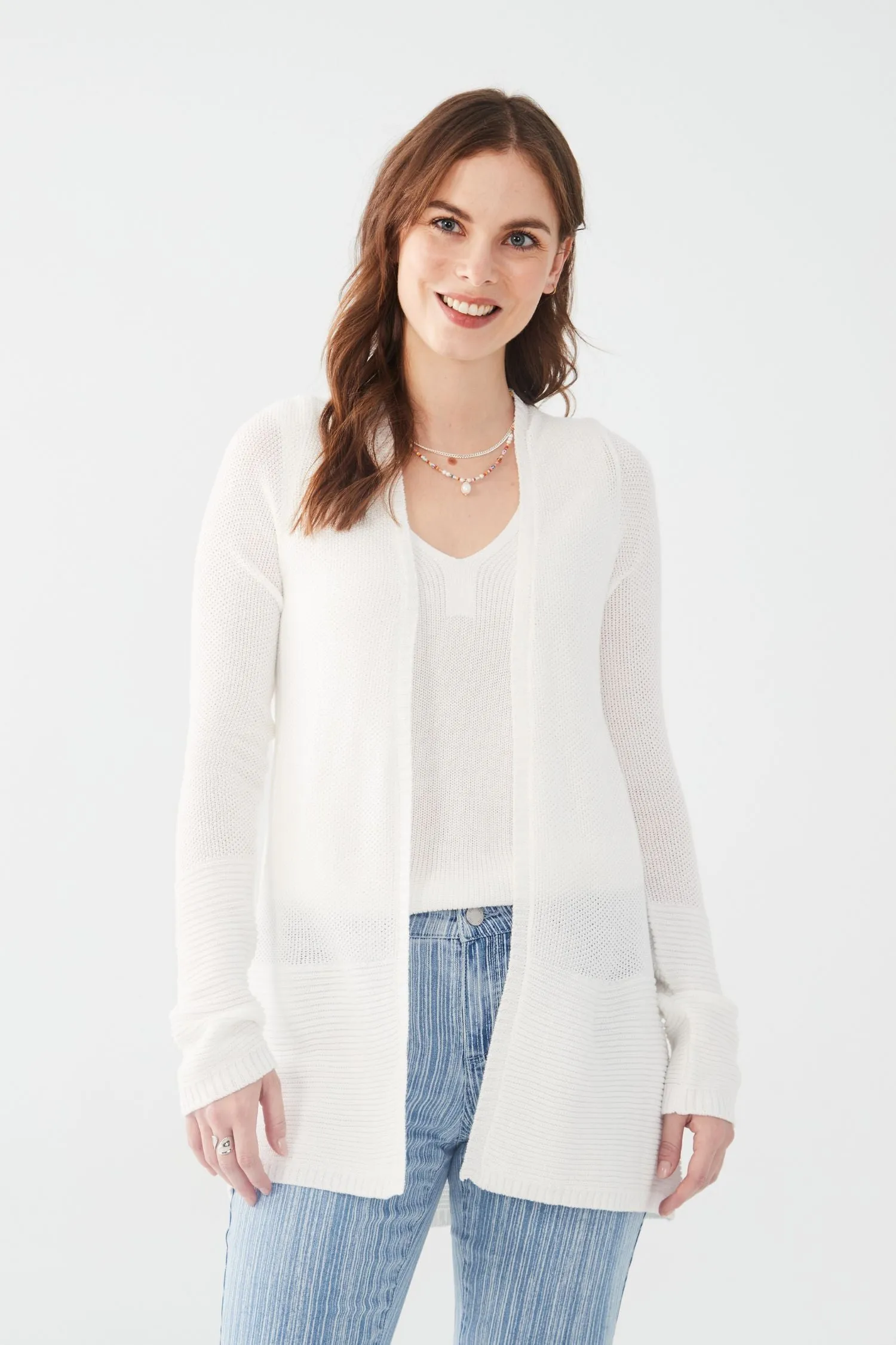 FDJ Open Front Textured Cardigan - Style 1144624