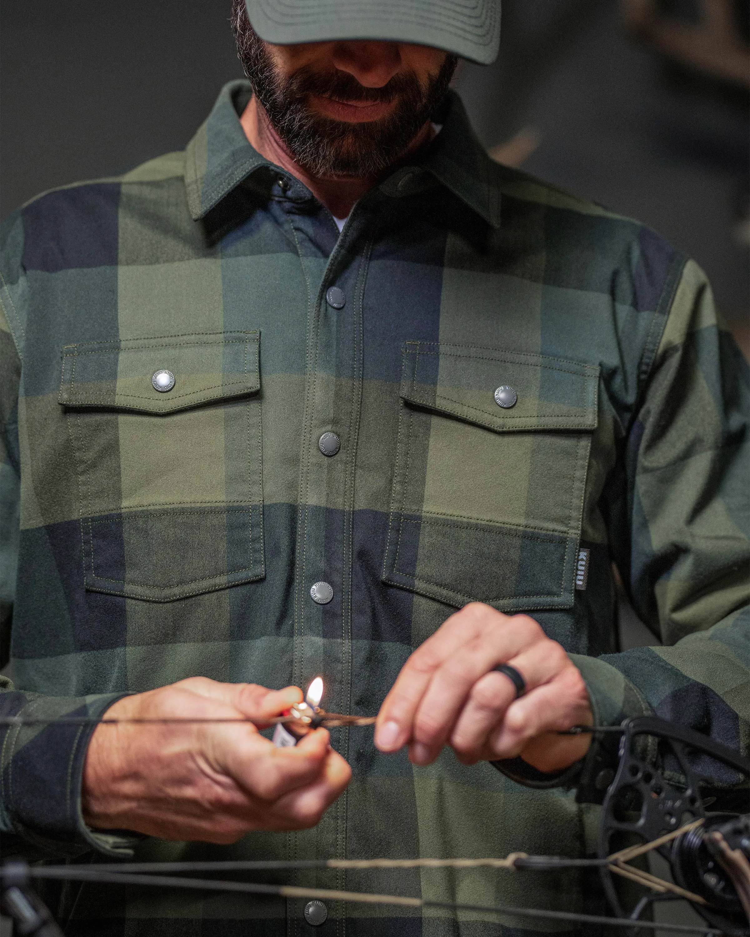 Field Flannel Fleece Shirt Jacket | Verde Plaid