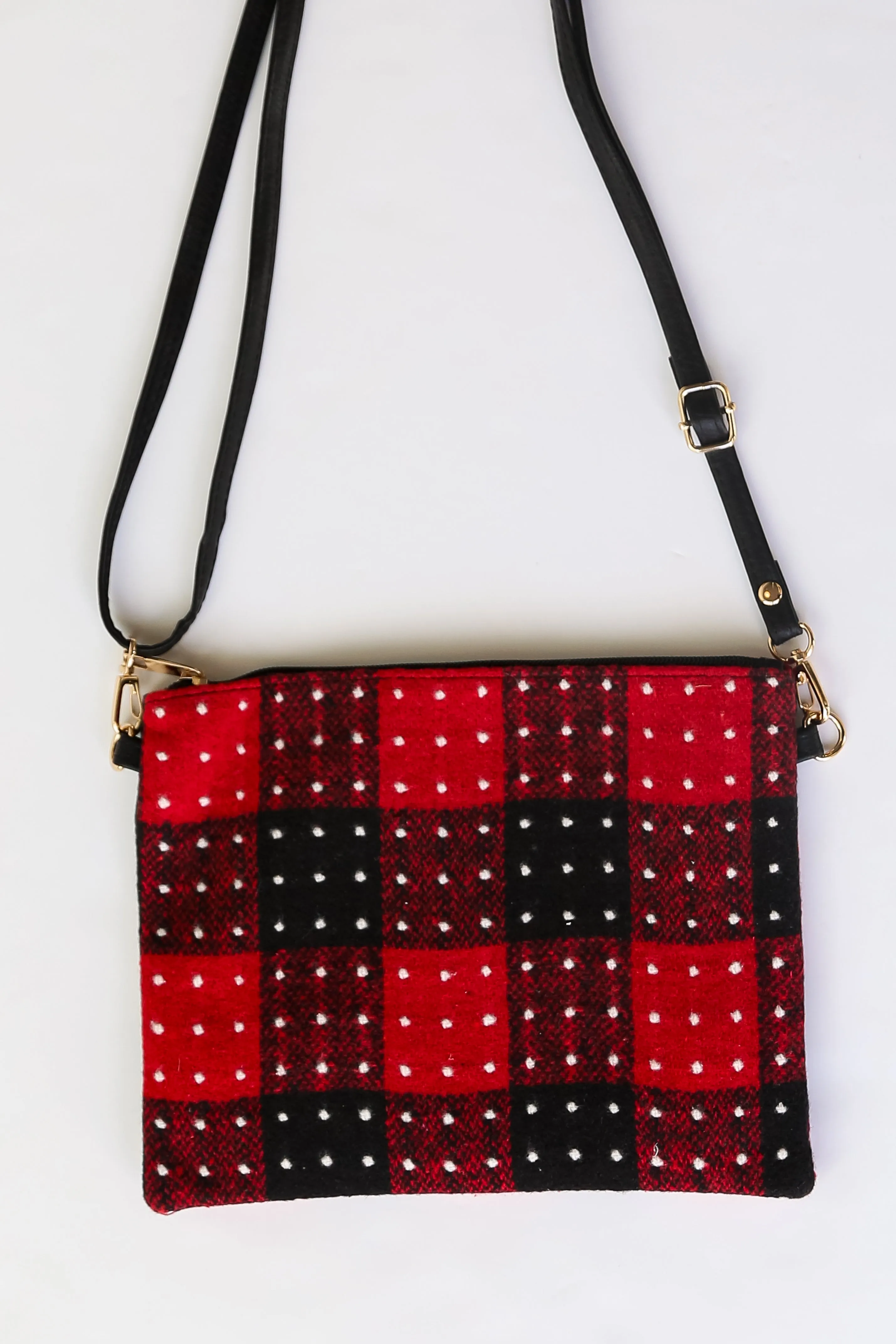 FINAL SALE - All The Feels Red Plaid Crossbody Bag - DOORBUSTER