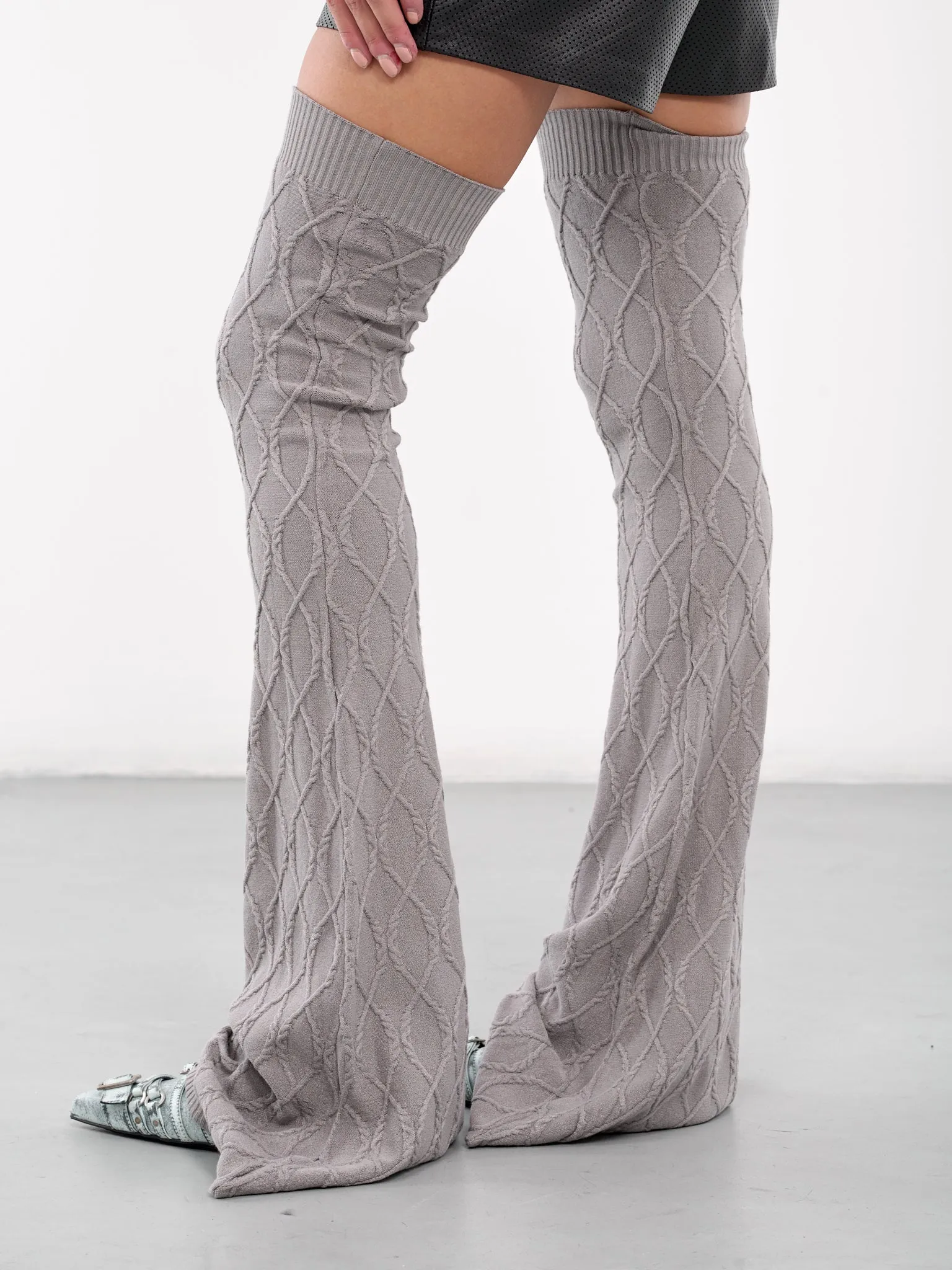 Flared Knit Leg Warmers (923-933-GREY)