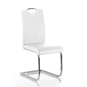 Floating White Leatherette Side Chair - Set of 2