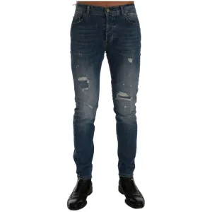 Frankie Morello Svelte Italian Denim - Slim Fit Blue Jeans