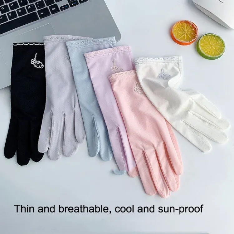 Free Code Summer Sunscreen Anti-ultraviolet Ice Silk Thin Gloves(Purple)