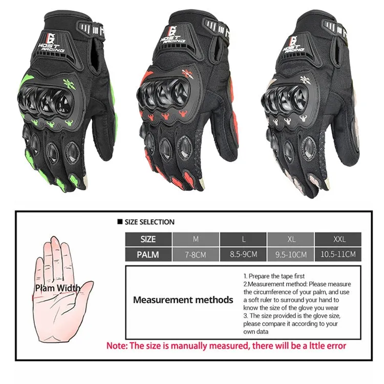 GHOST RACING GR-ST04 Motorcycle Gloves Anti-Fall Full Finger Riding Touch Gloves, Size: M(Green)