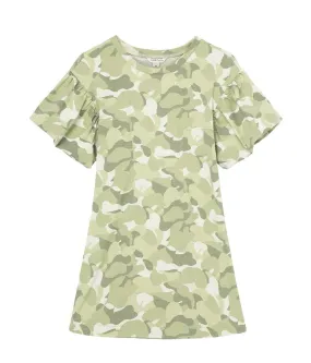 Girl's Bubble Sleeve Camo Dress - Camo