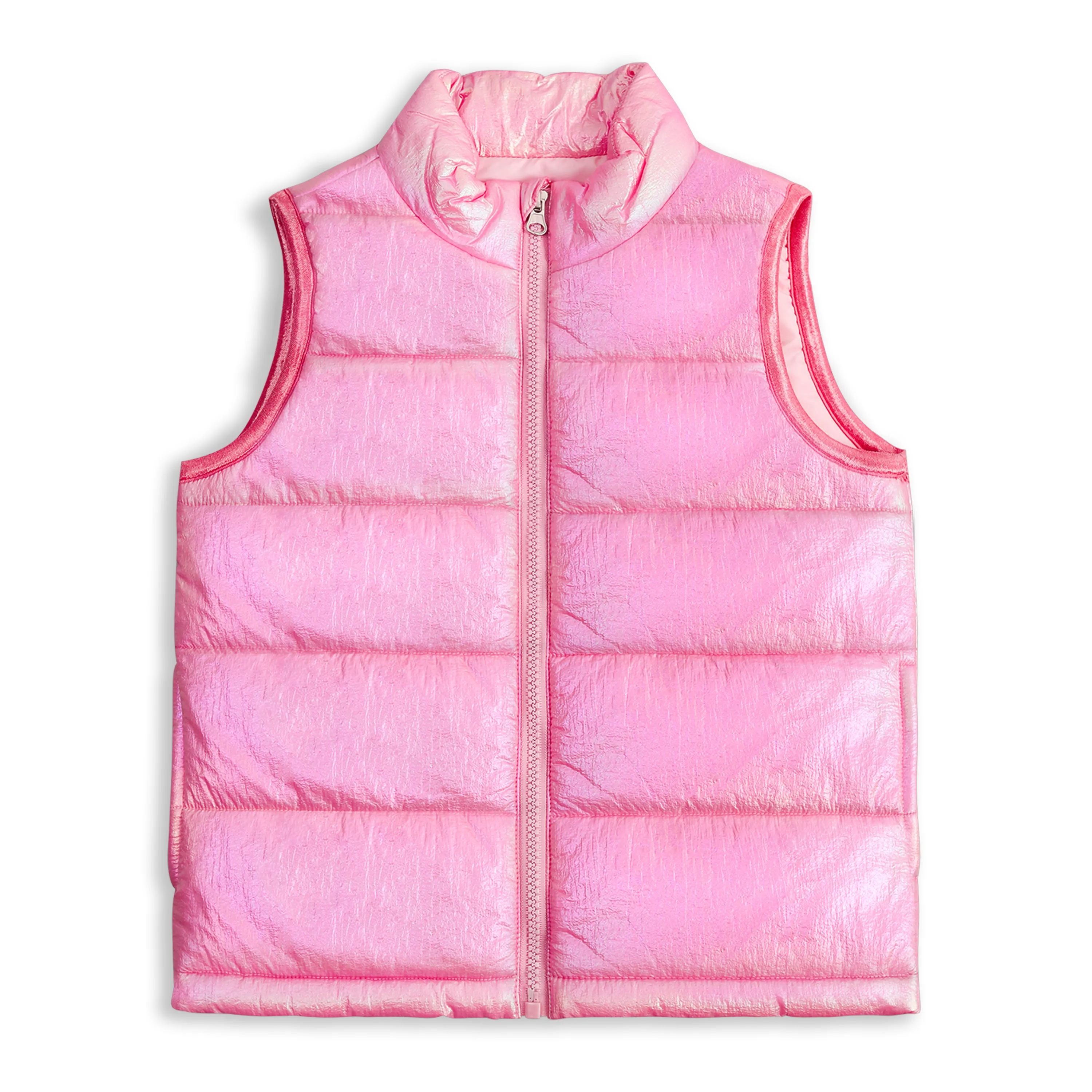 Girls Winter Puffer Vest, Winter Lightweight Gilet Pink