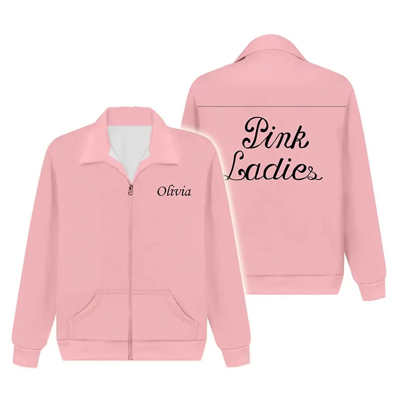 Grease: Rydell High Cosplay Costume Pink Ladies Coat Halloween Team Uniform