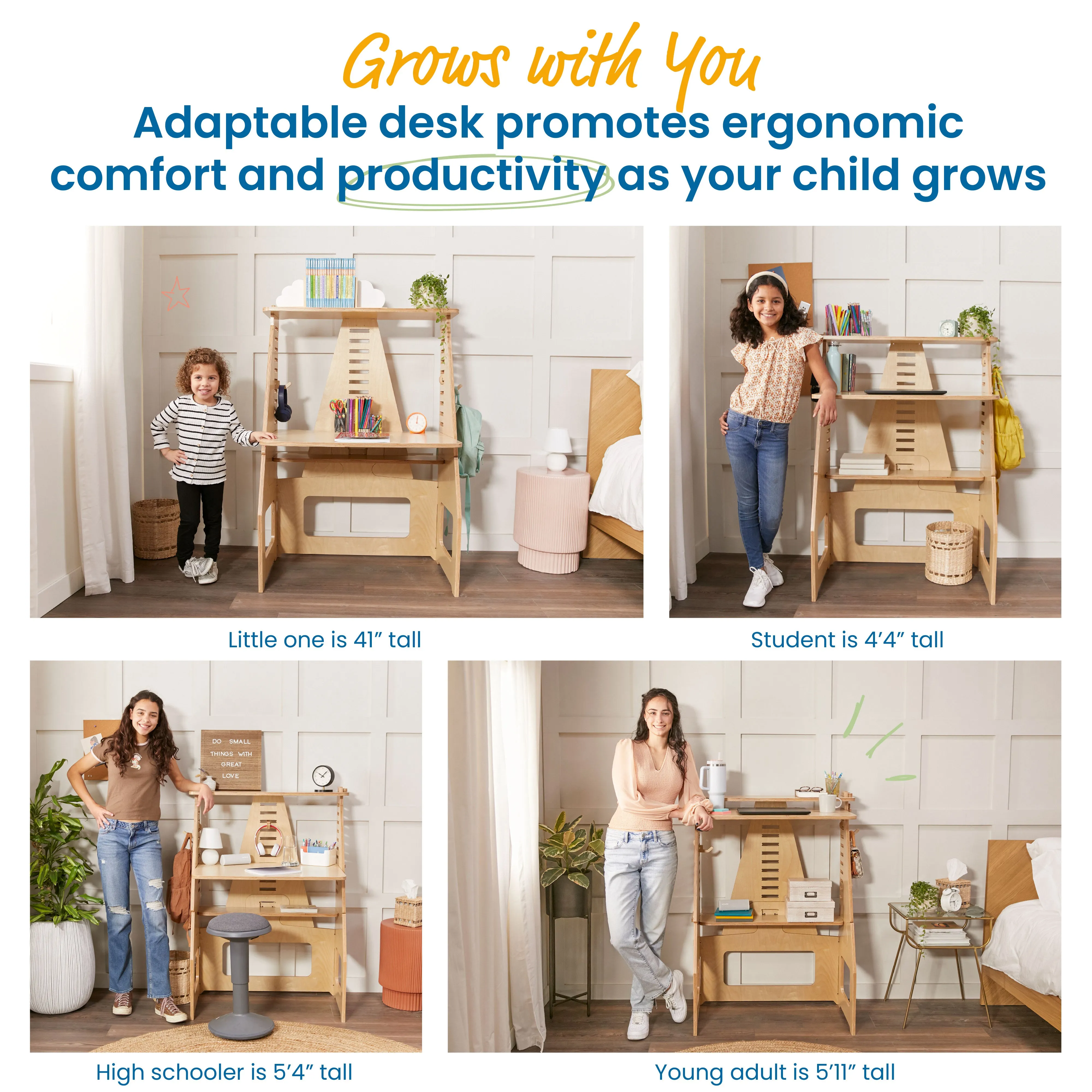 Grows with Me Desk, Sit or Stand Desk