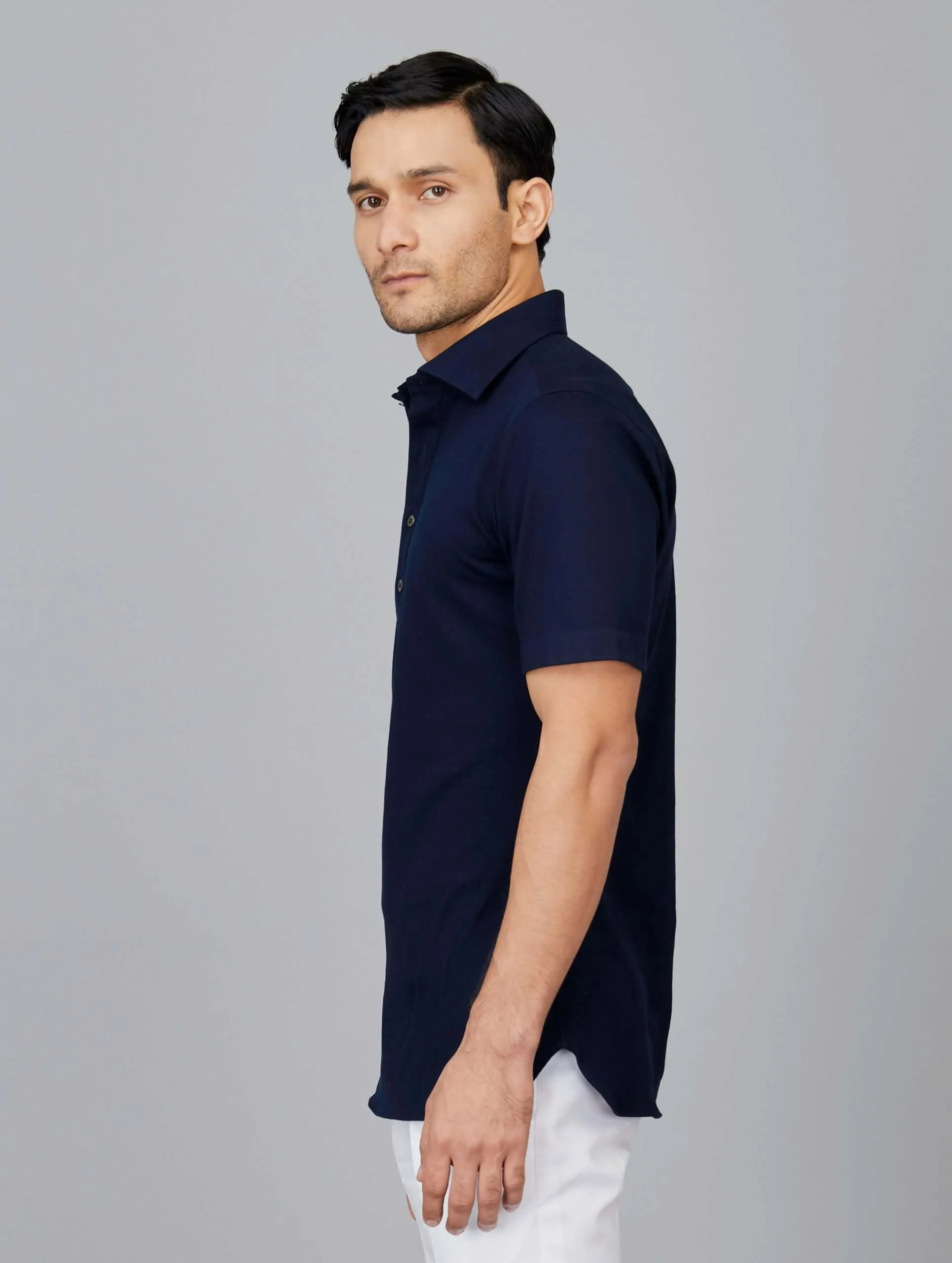 Half-Sleeve Popover Polo Shirt