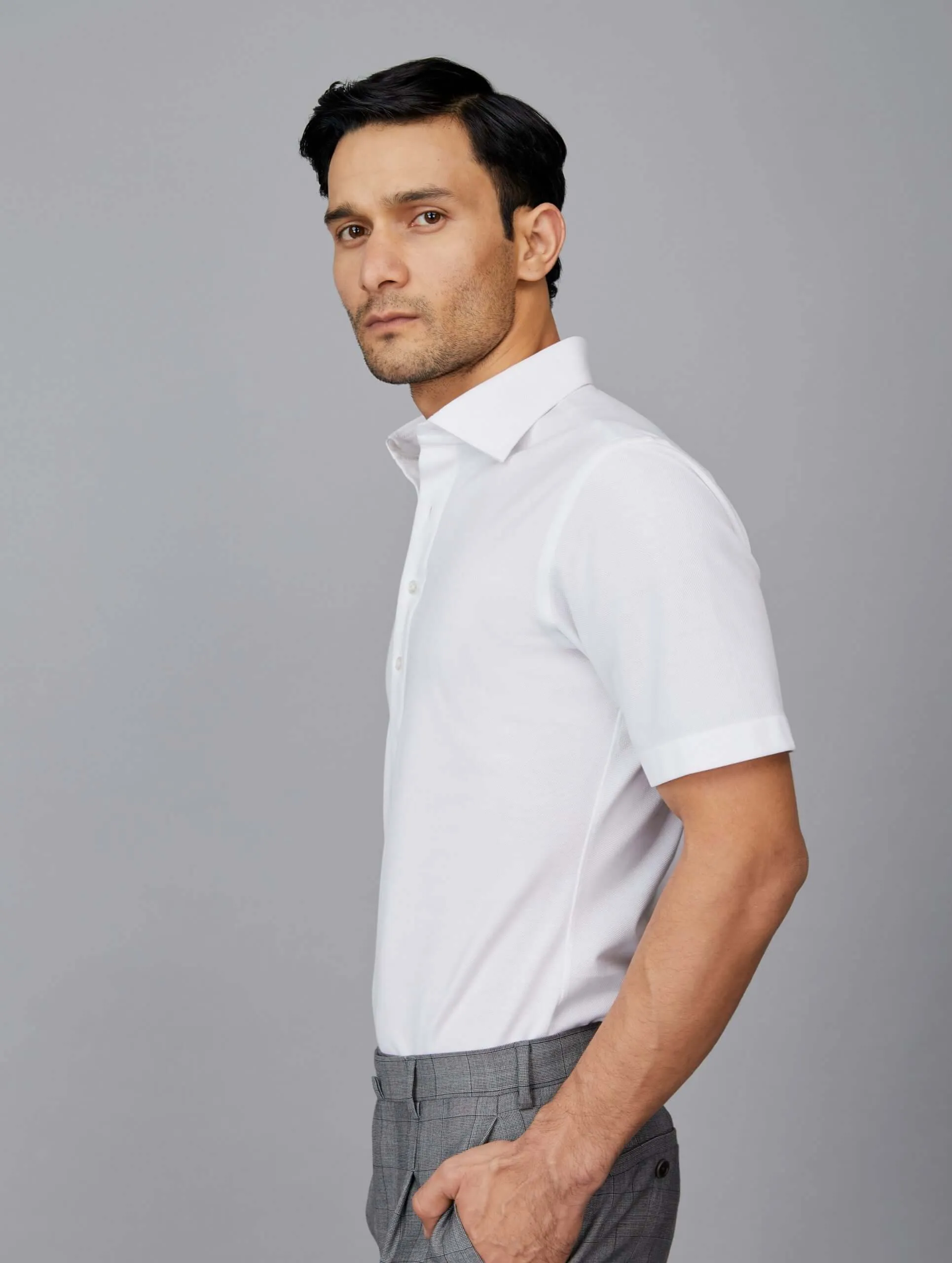 Half-Sleeve Popover Polo Shirt