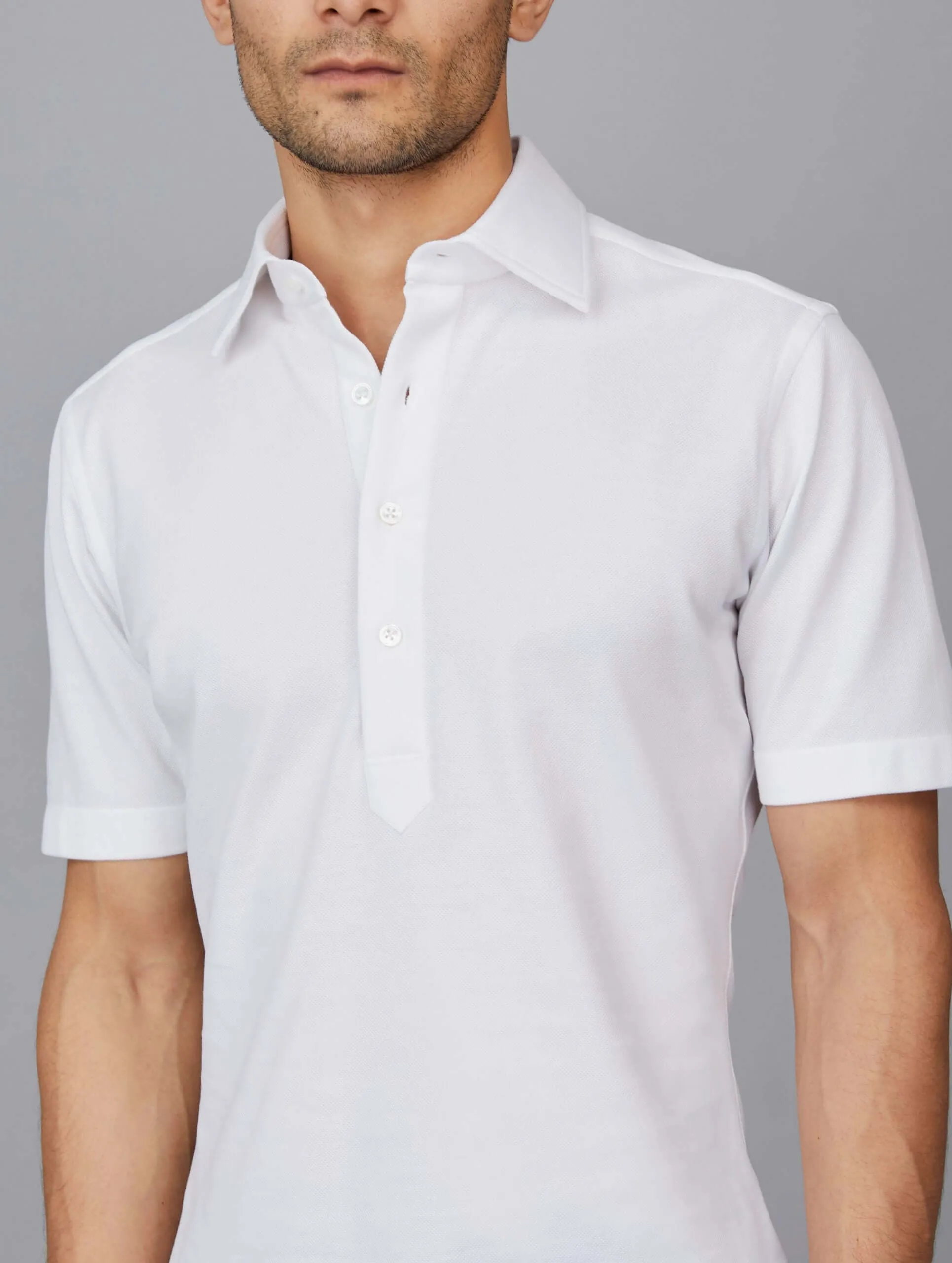 Half-Sleeve Popover Polo Shirt