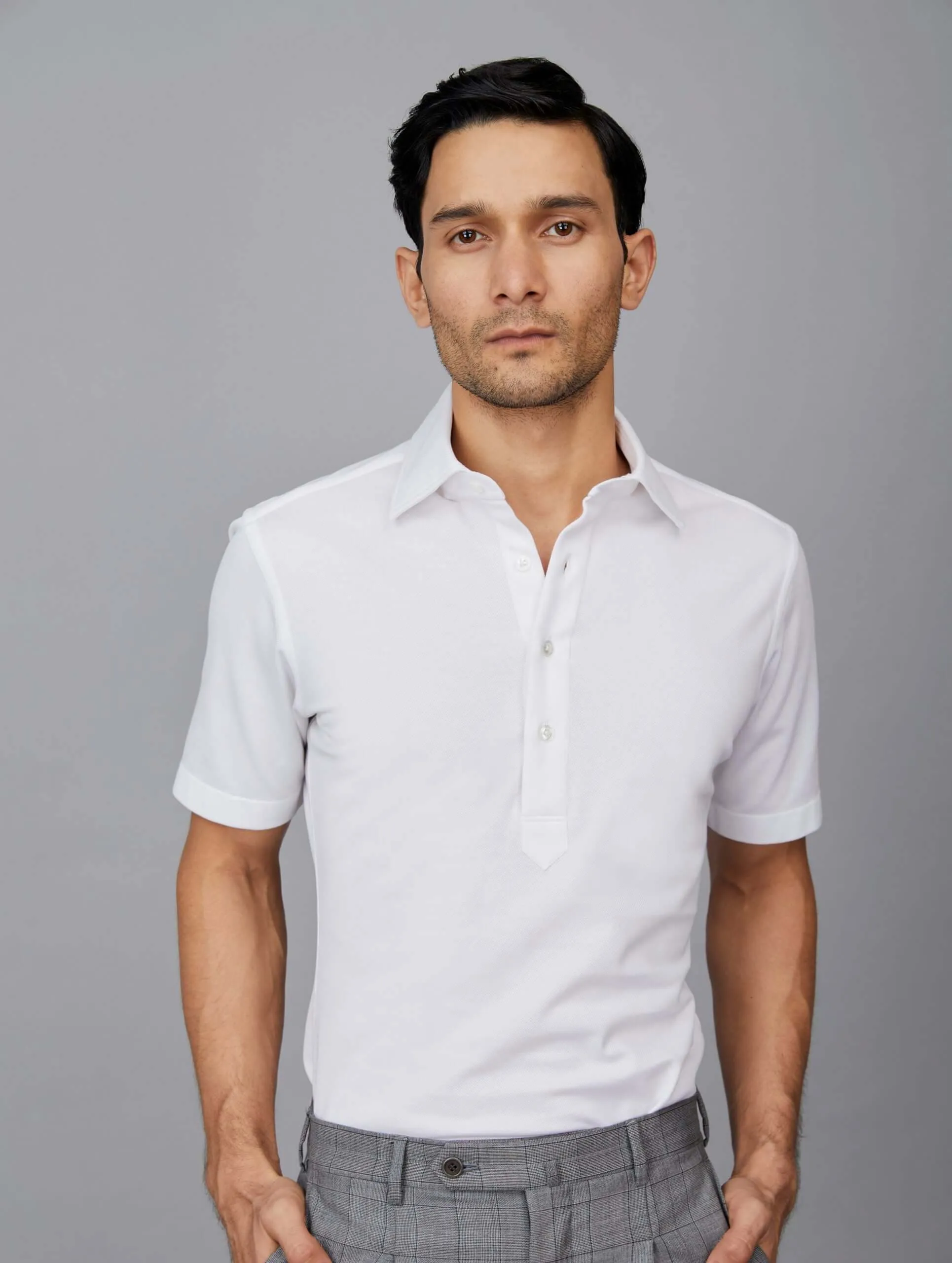 Half-Sleeve Popover Polo Shirt