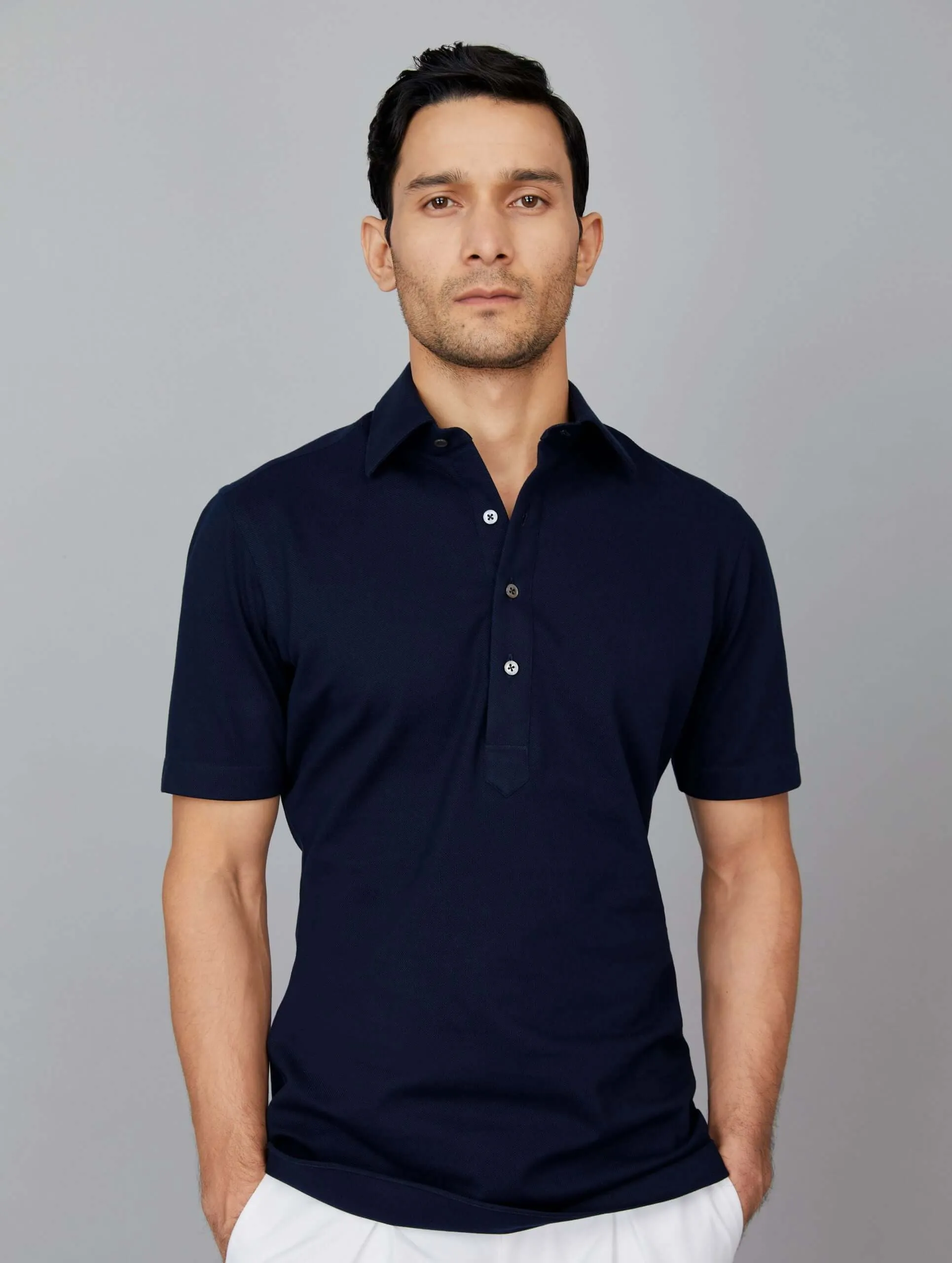 Half-Sleeve Popover Polo Shirt