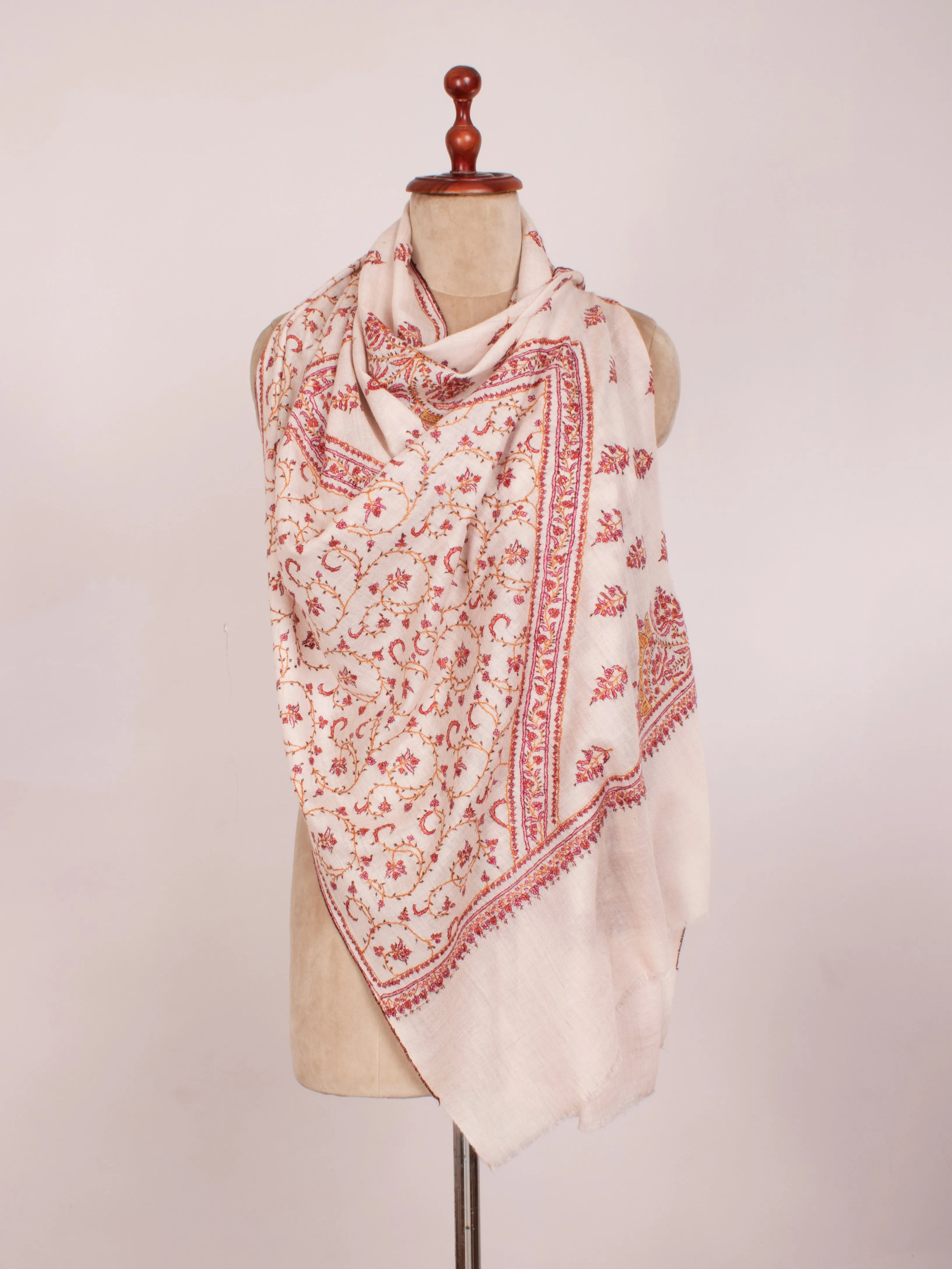 Hand Embroidered Women's Cashmere Scarf