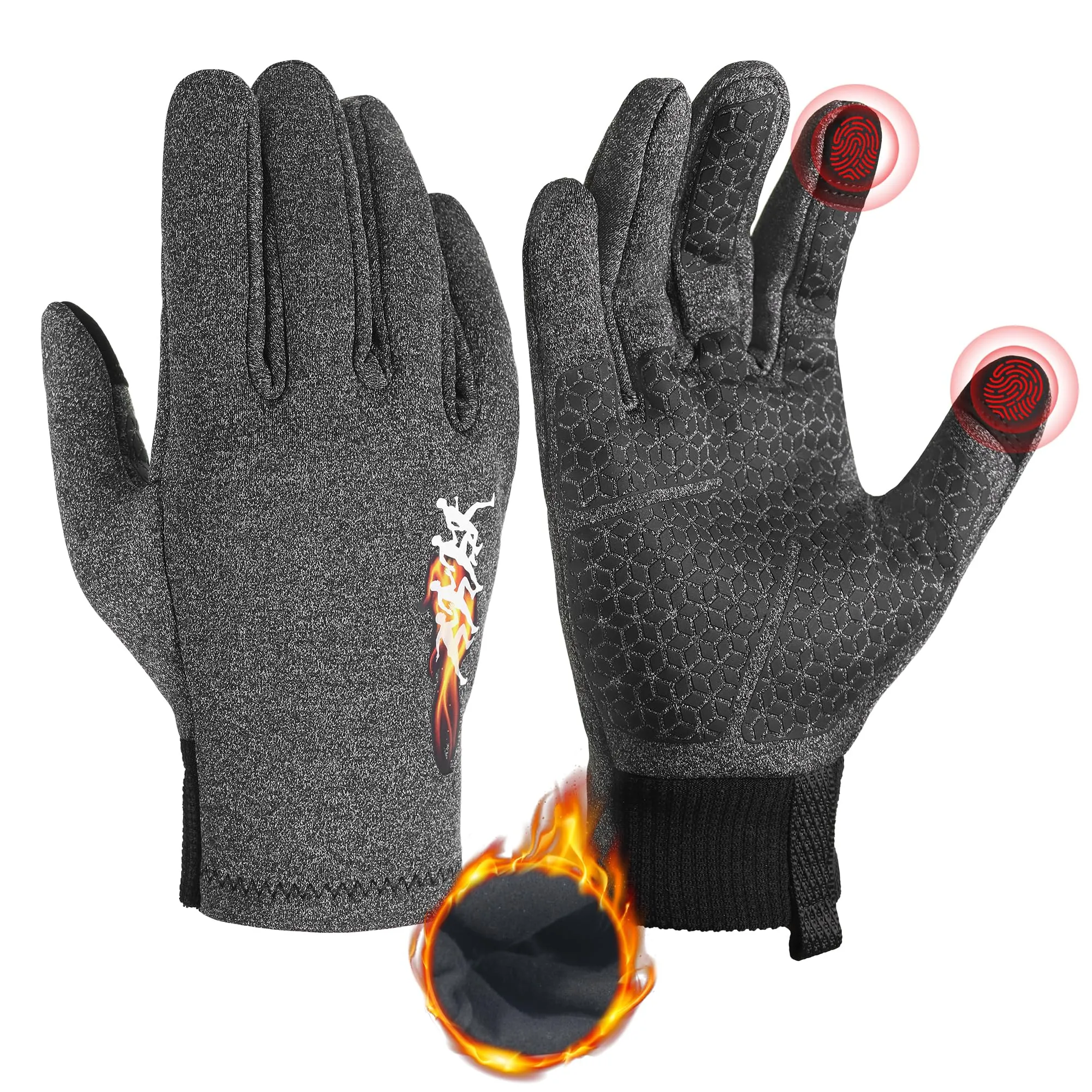 HANDLANDY Winter Running Gloves for Women & Men, Windproof Water-Resistant Thermal Touchscreen Liner Gloves for Cycling, Hiking, Driving, Freezer Work 8035