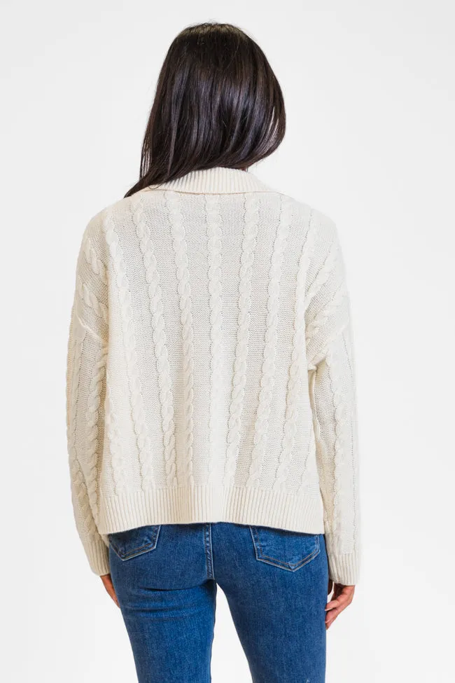 Having A Meltdown Beige Cable Knit Shacket FINAL SALE