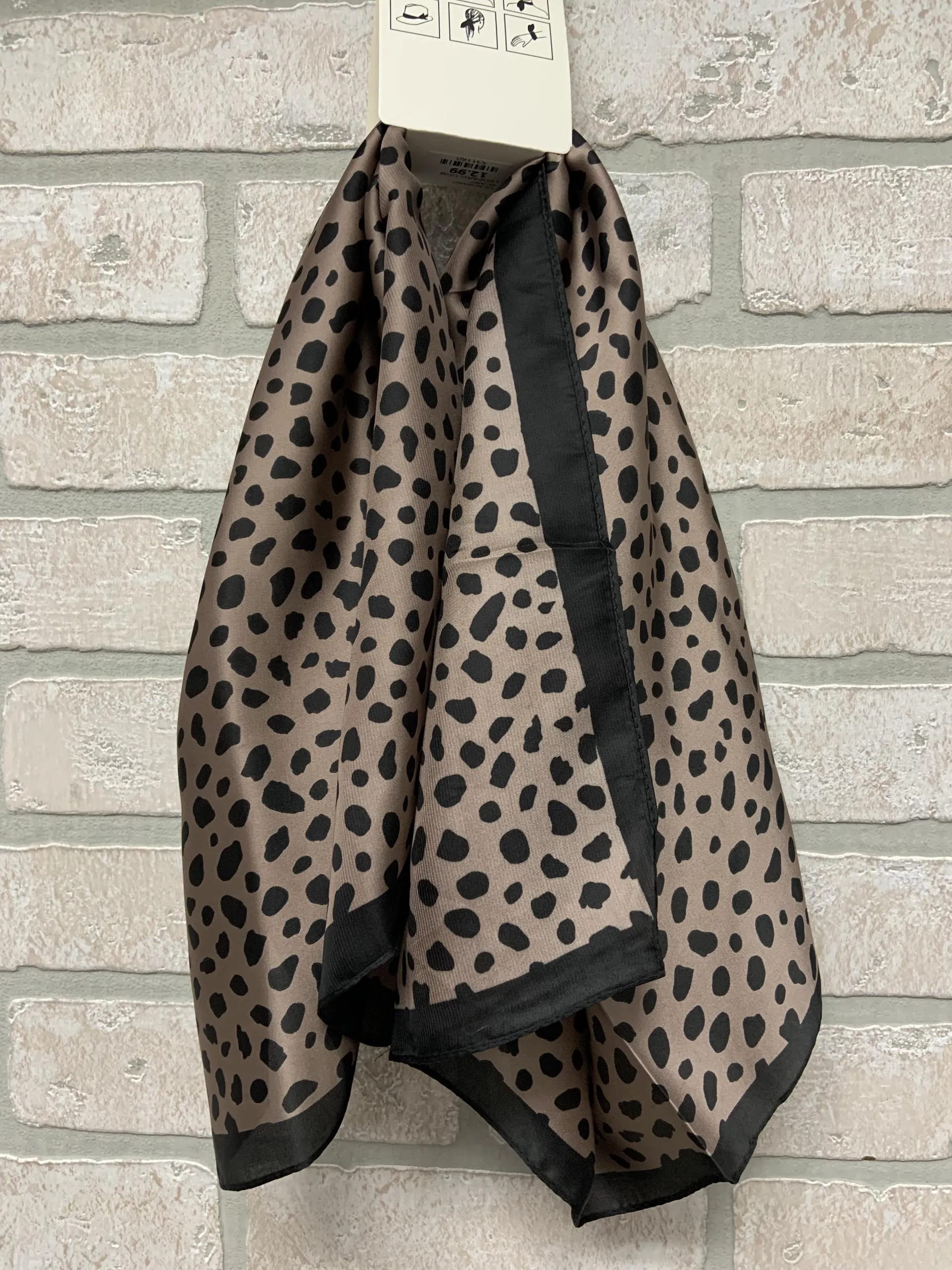 Headband Scarf - Leopard - Brown/black