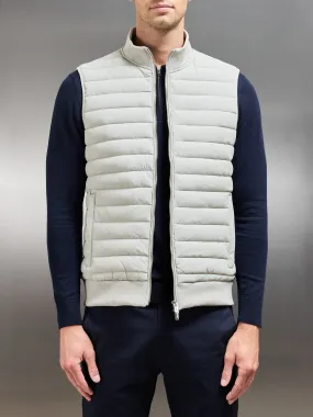 Hybrid Quilted Gilet in Stone