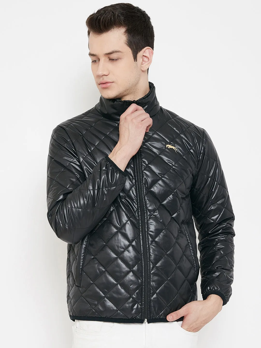 JUMP USA Men Black Quilted Jacket