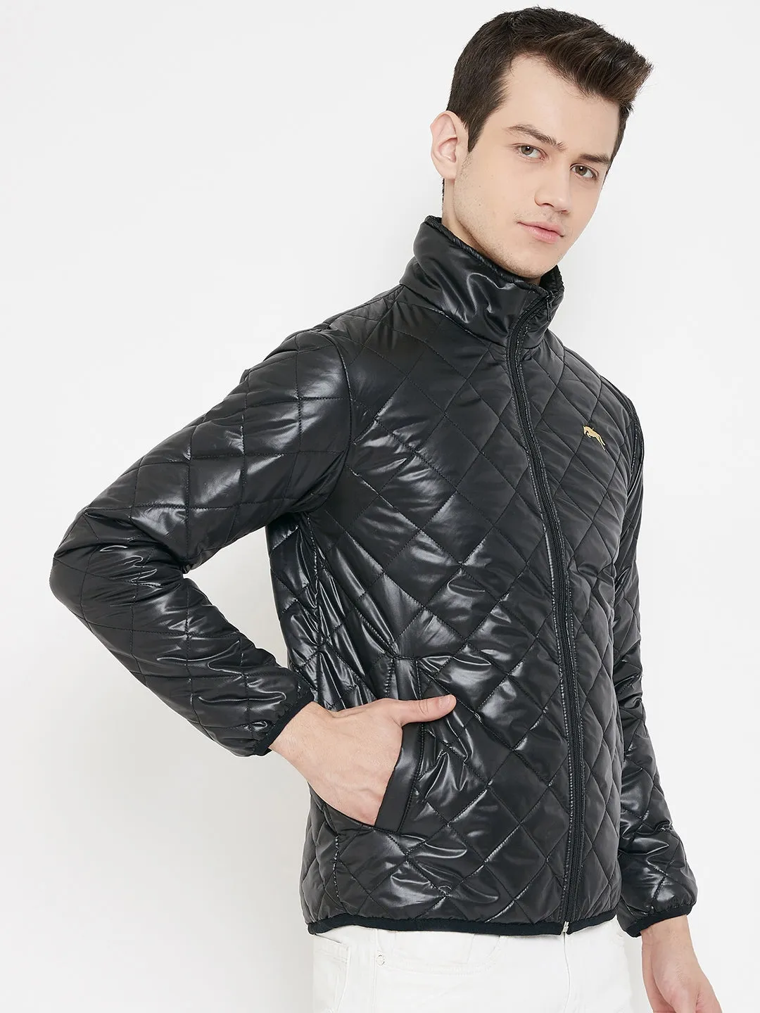 JUMP USA Men Black Quilted Jacket