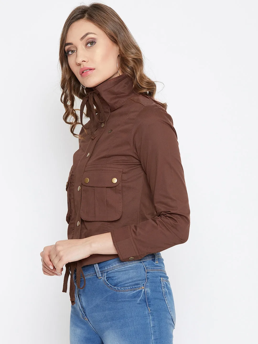 JUMP USA Women Rust Casual Tailored Jacket