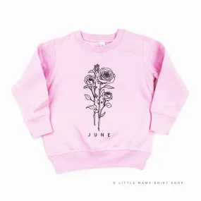 JUNE BIRTH FLOWER - Rose - Child Sweater