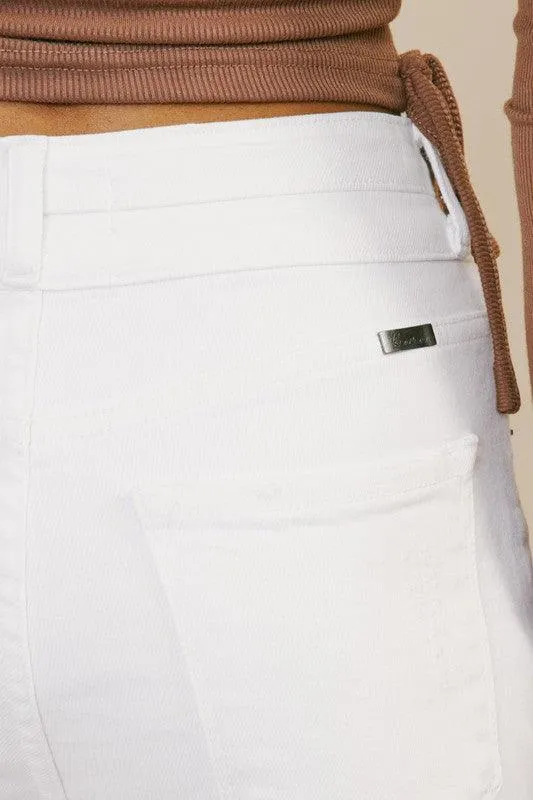 Kancan White High Rise Slim Straight Jeans