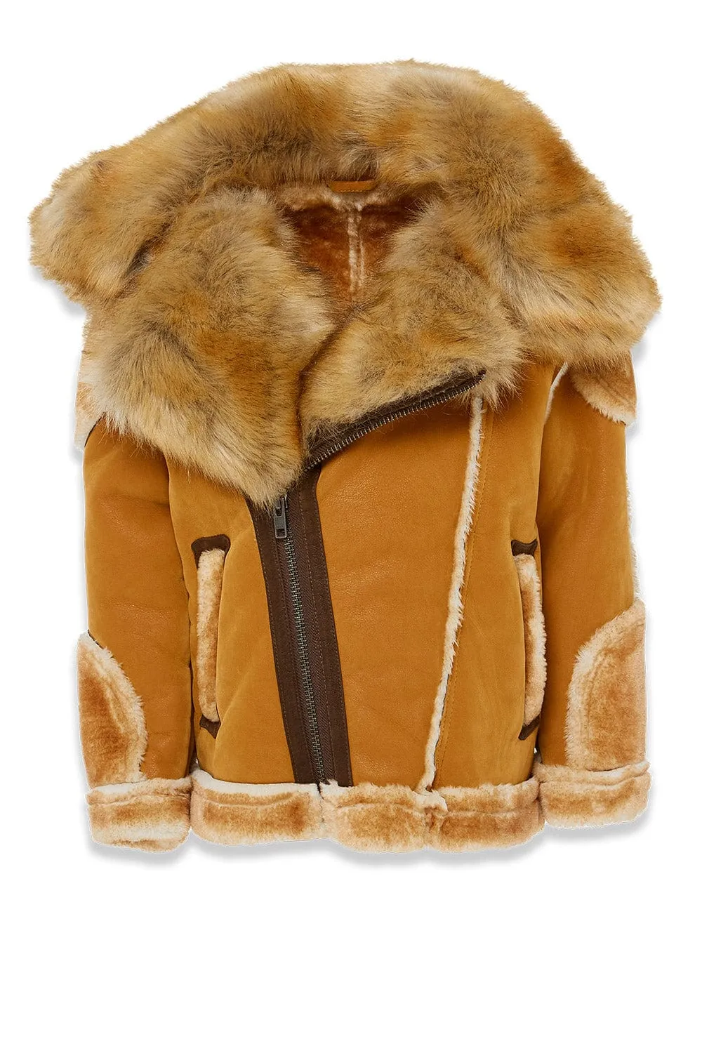 Kids El Jefe Shearling Moto Jacket (Cognac)