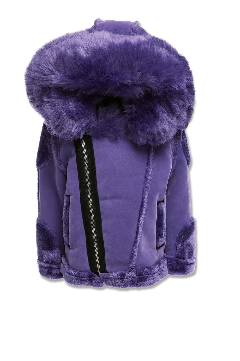 Kids El Jefe Shearling Moto Jacket (Purple)