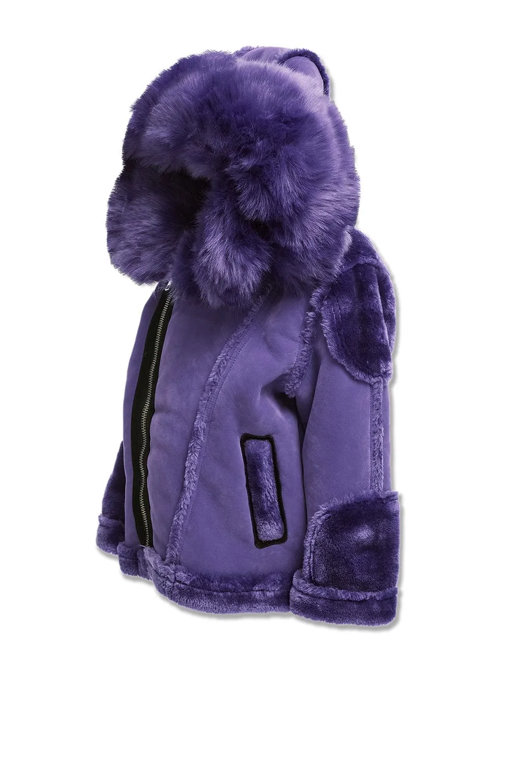 Kids El Jefe Shearling Moto Jacket (Purple)