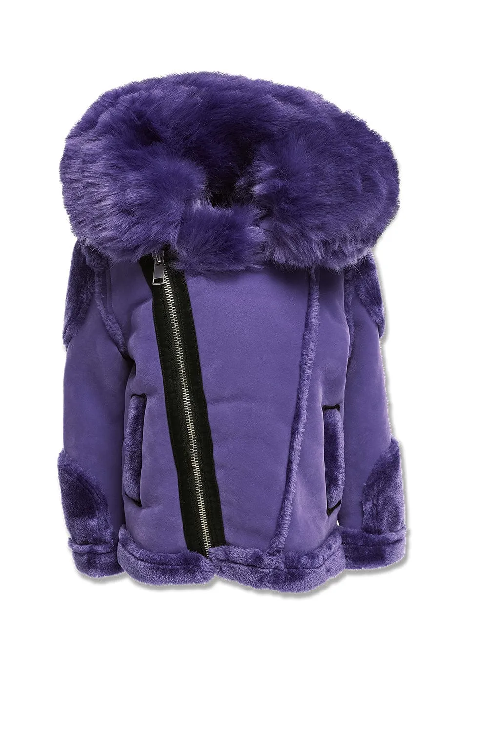 Kids El Jefe Shearling Moto Jacket (Purple)