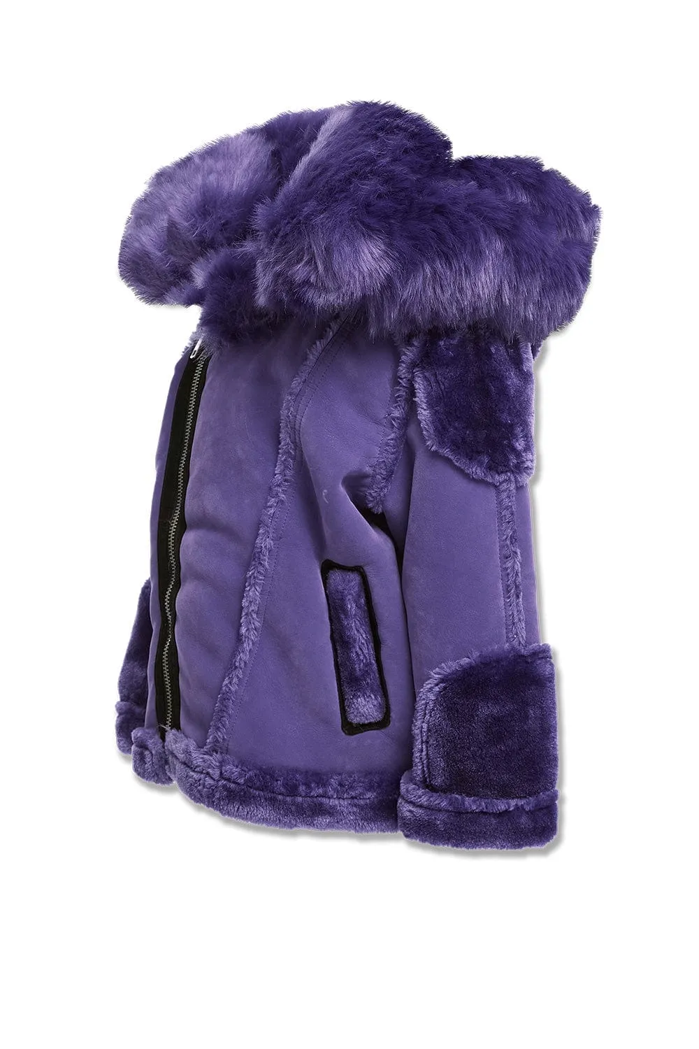 Kids El Jefe Shearling Moto Jacket (Purple)