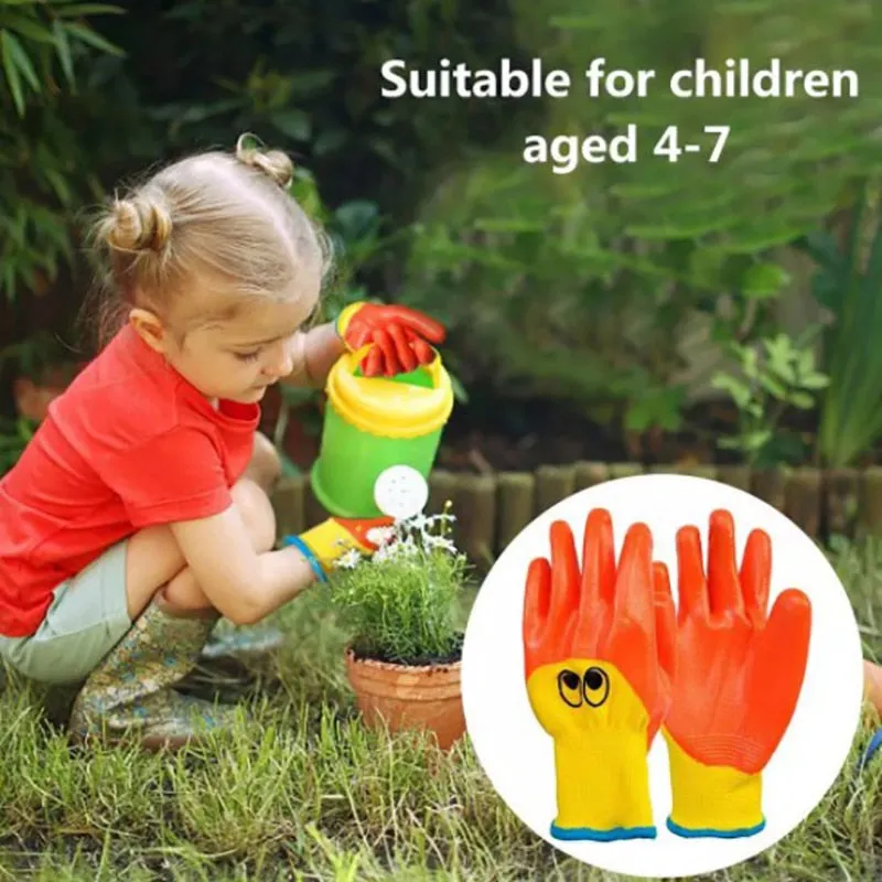 Kids Gardening Gloves Nitrile Coated Toddler Garden Gloves For Childrens Little Girls Boys Youth Handwork Non-slip Anti-stab