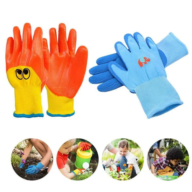 Kids Gardening Gloves Nitrile Coated Toddler Garden Gloves For Childrens Little Girls Boys Youth Handwork Non-slip Anti-stab