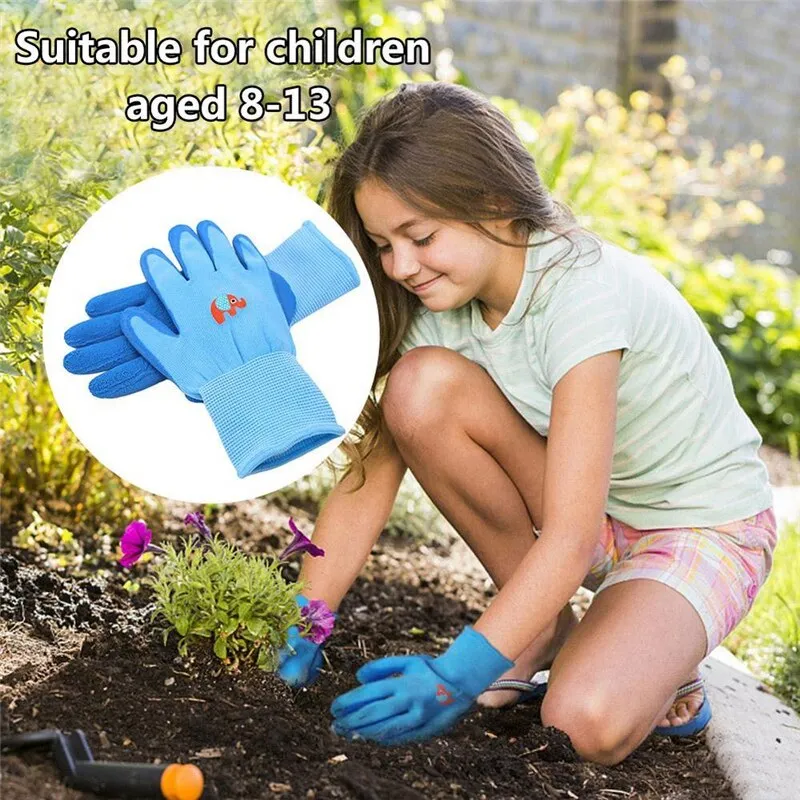 Kids Gardening Gloves Nitrile Coated Toddler Garden Gloves For Childrens Little Girls Boys Youth Handwork Non-slip Anti-stab