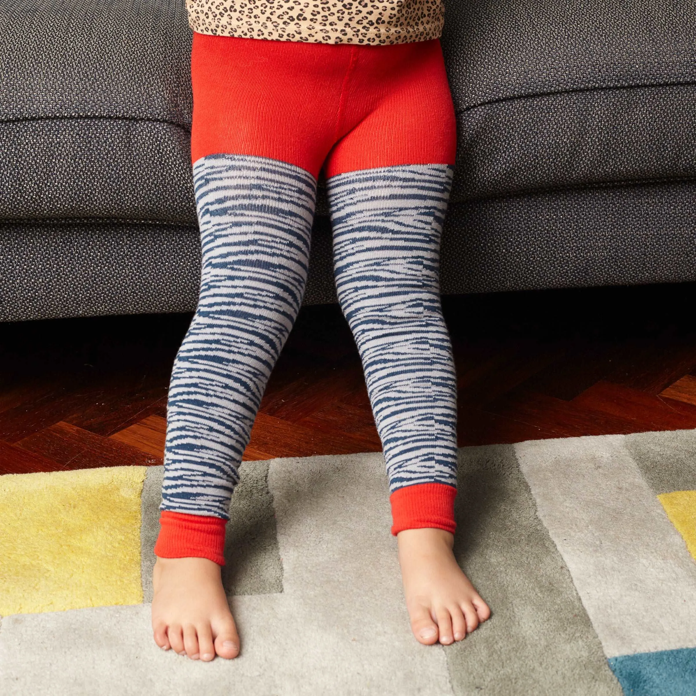 Kids Zebra Print Footless Tights