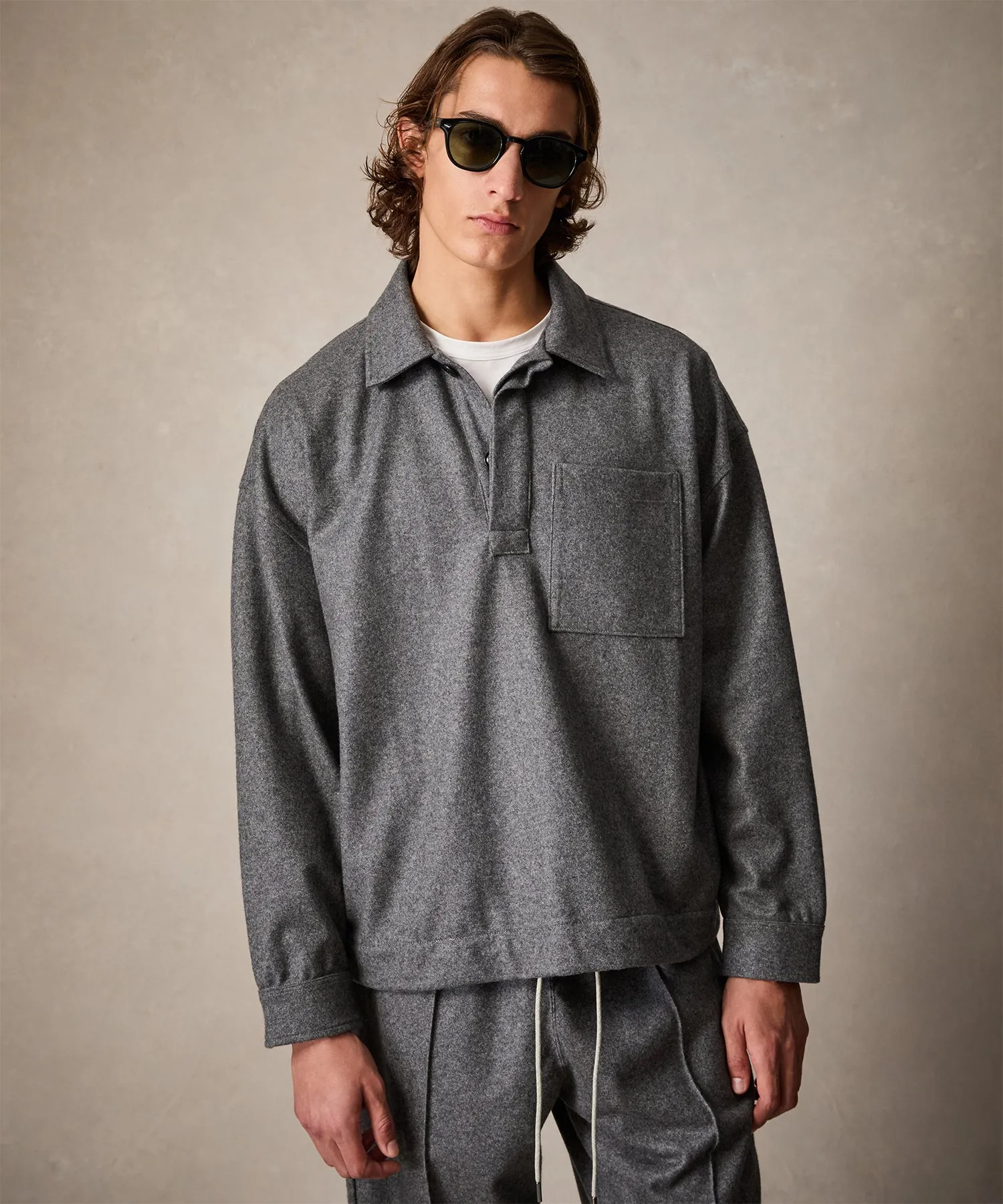 Knit Cashmere Polo in Charcoal